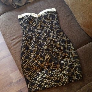 Gold & Black formal strapless dress!